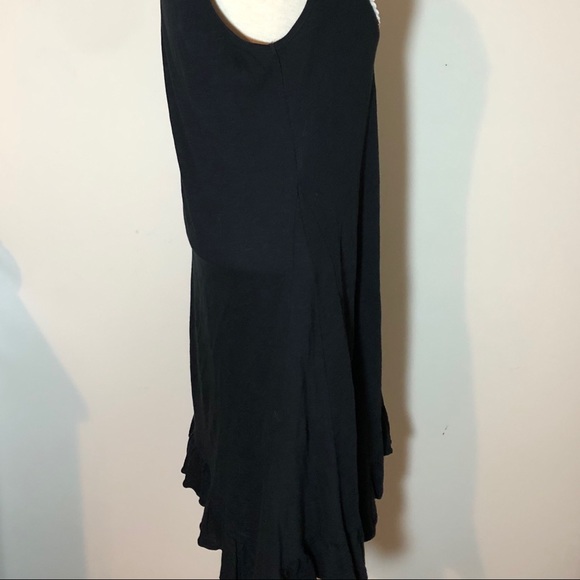 Style & Co. sleeveless midi summer sun dress crochet collar Small black Boho - Picture 2 of 7